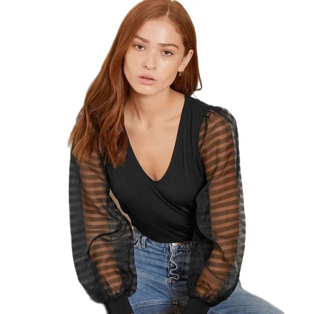 Vero Moda Kaela Black Ballon Sleeve Top